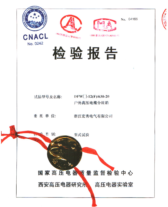 DFW口-12 Outdoor High Voltage Cable Branch Box Test Report